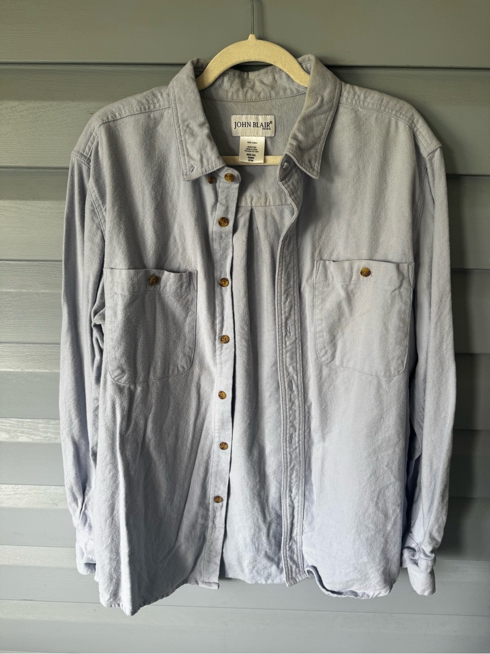 John Blair Light Gray Button-Up Shirt/Shacket- Men’s Medium
